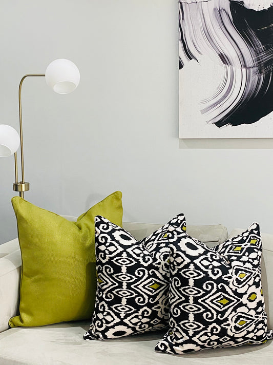 Noir Ikat Cushion